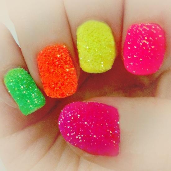 add texture to your neon nail polish