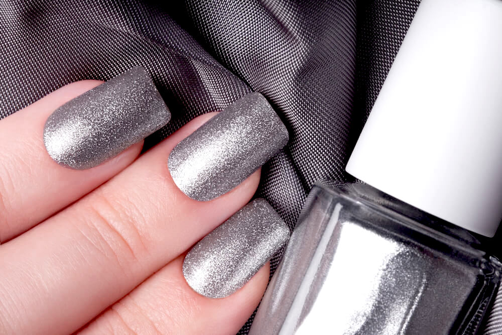 Silver metallic nail color