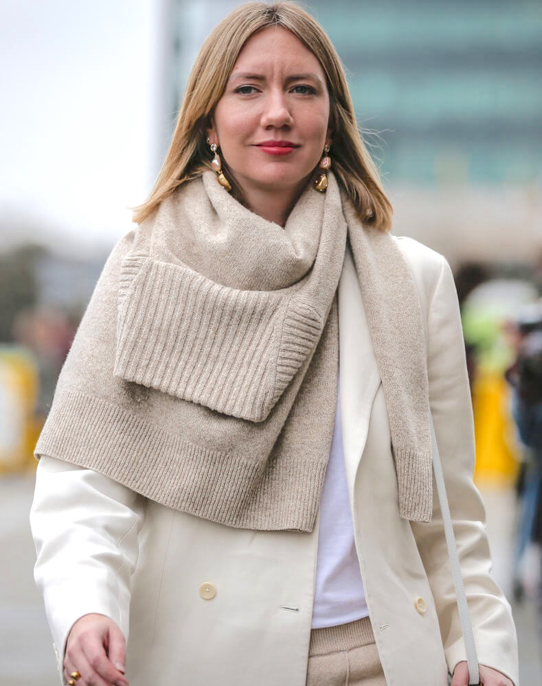 LONDON, UK- February 16 2019: Lisa Aiken on the street during the London Fashion Week