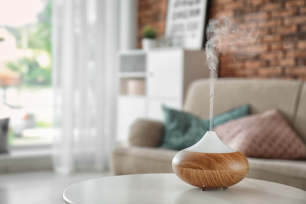 Aroma diffuser on table in home