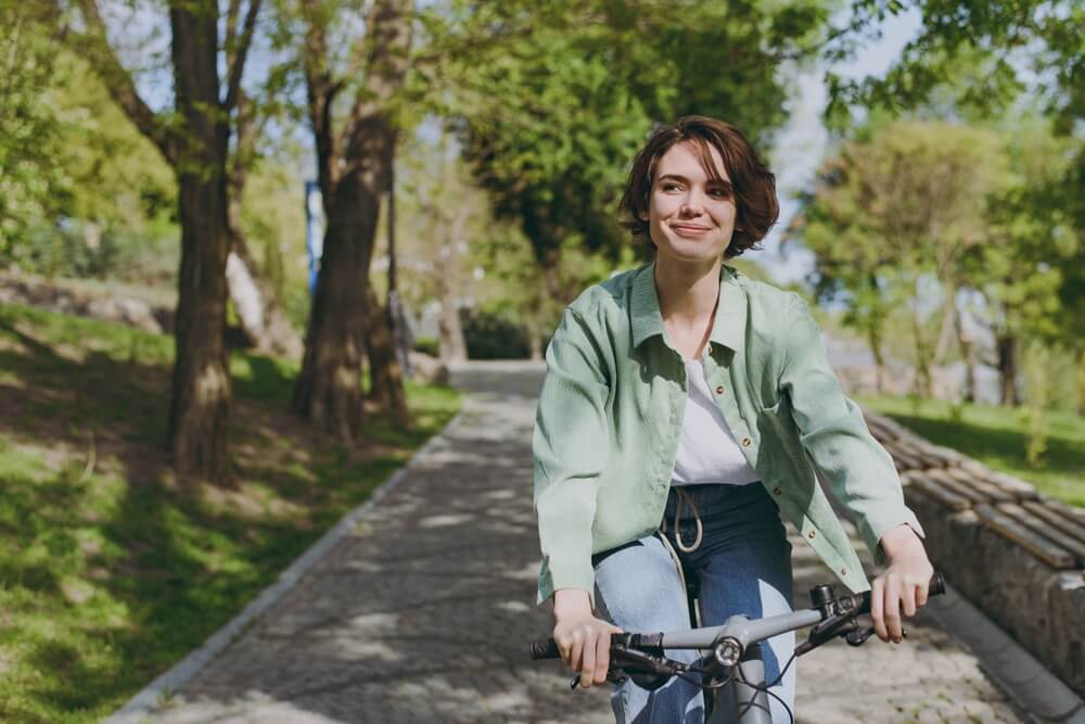 woman on bike