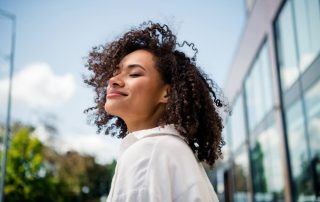 woman joyful