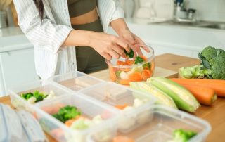 woman meal prepping